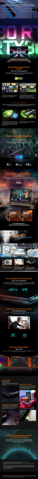 Gigabyte G7 MD Black 17.3inch Core i7 RTX 3050 Ti Gaming Laptop