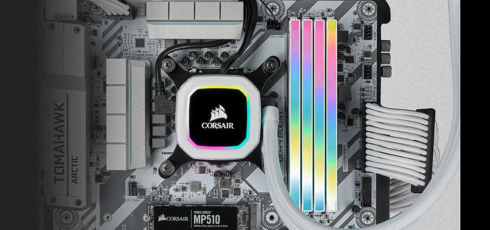 海盗船 Vengeance RGB Pro SL 32GB (2x16GB) C18 3600Mhz DDR4 Desktop RAM 白色