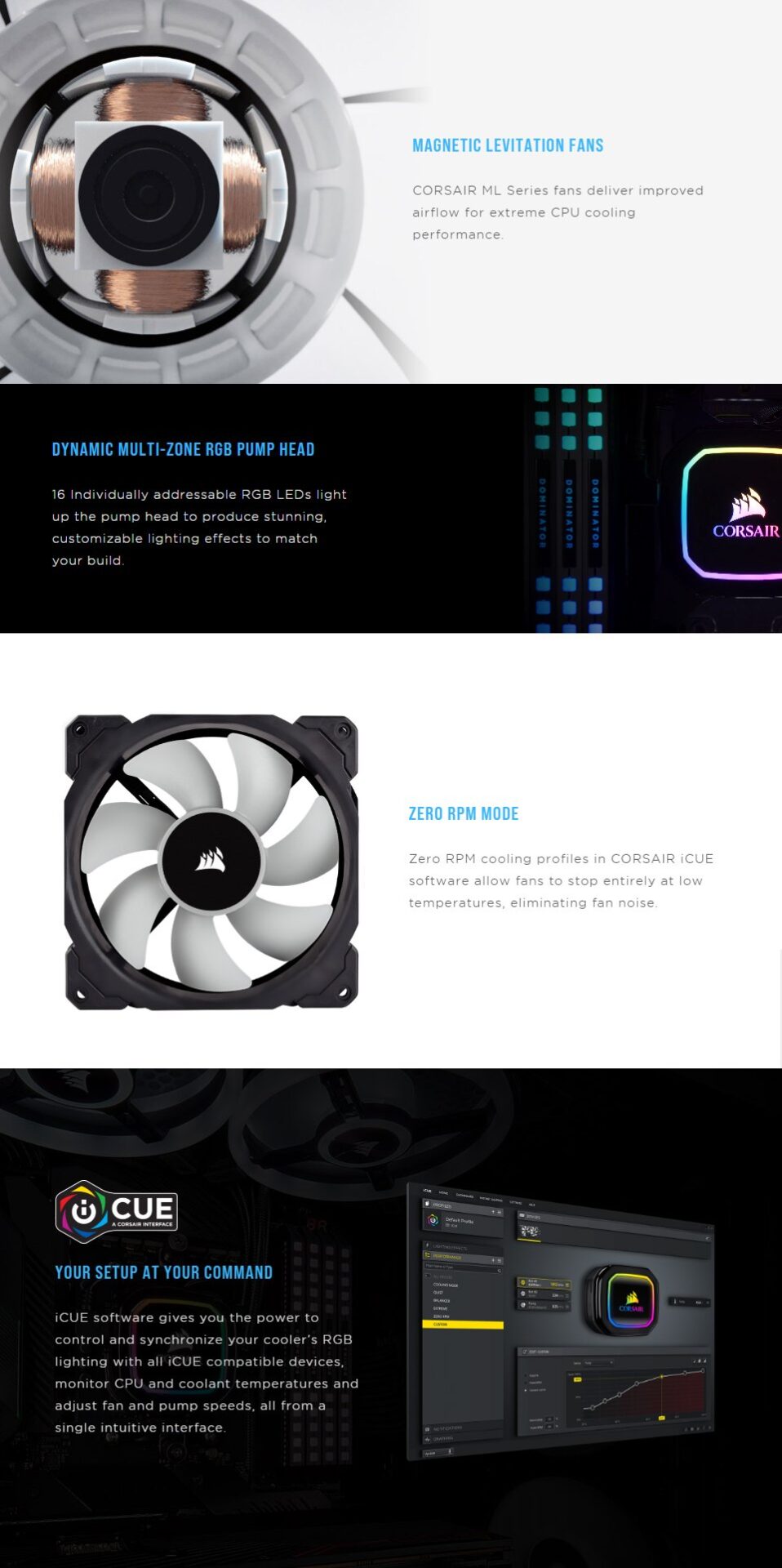 Corsair iCUE H100i RGB Pro XT 240mm AIO CPU Cooler features 2