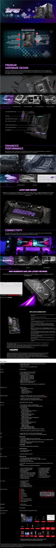 微星 MPG Z690 Carbon Wi-Fi D5 ATX 主板
