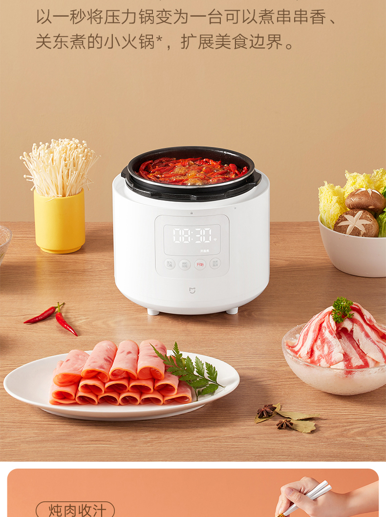 小米 米家智能电压力锅 2.5L 小型电饭煲 电压力锅 家用电高压锅