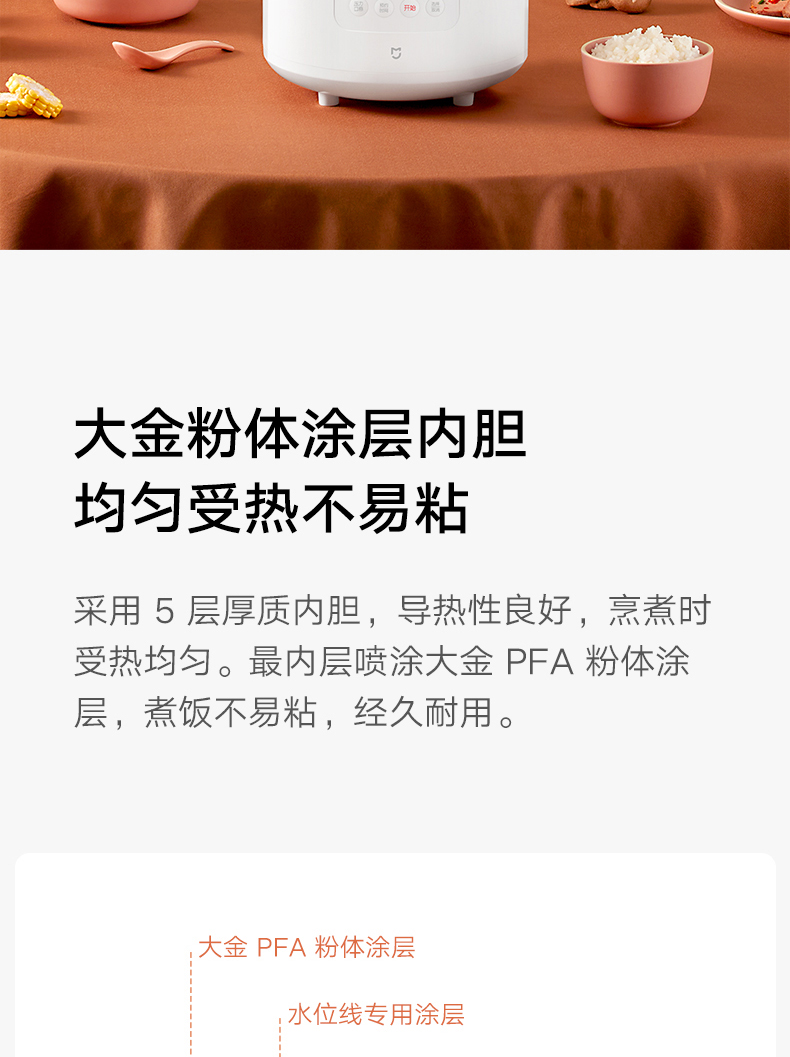 小米 米家智能电压力锅 2.5L 小型电饭煲 电压力锅 家用电高压锅