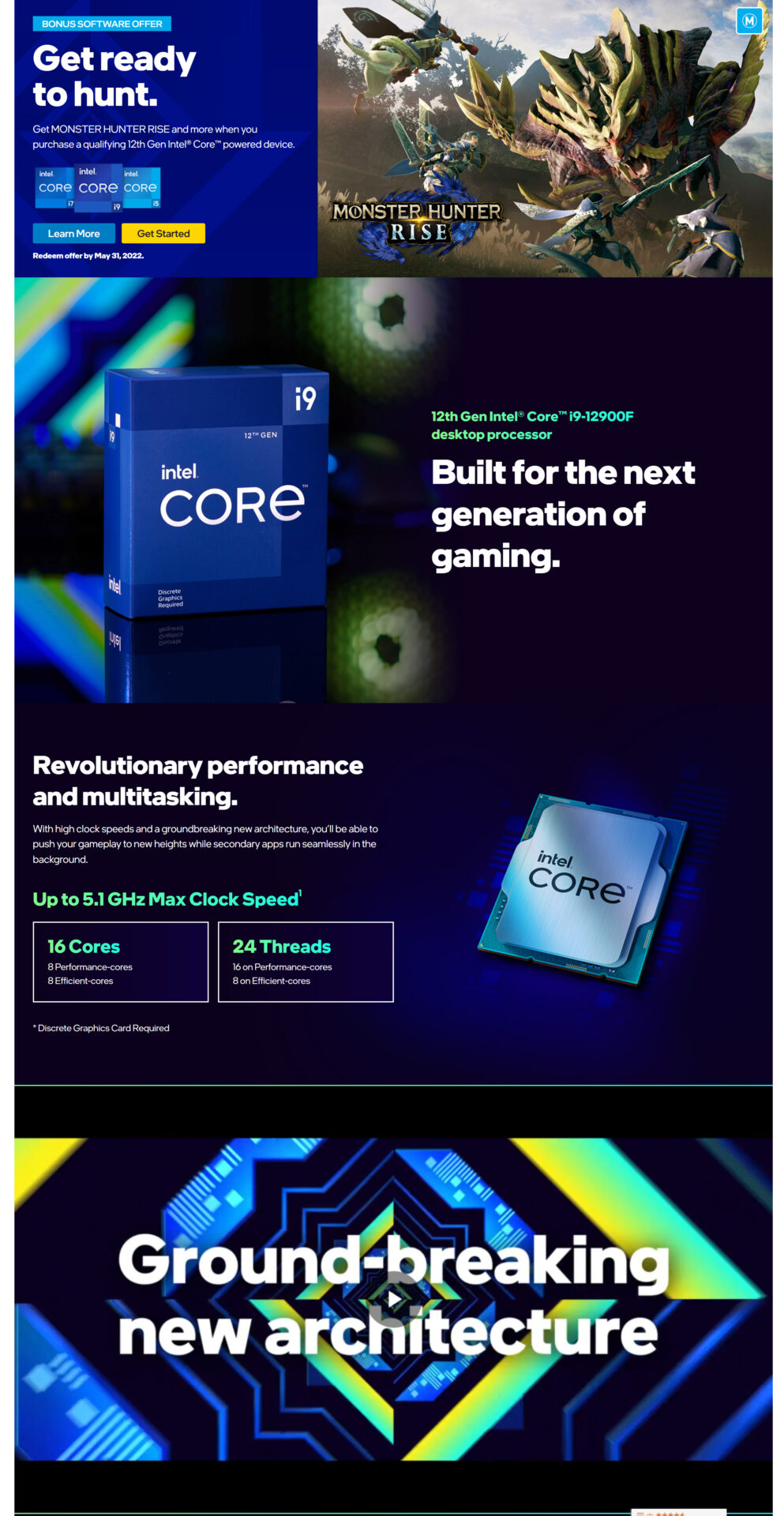 英特尔 酷睿 i9-12900F 16 Core LGA 1700 CPU 处理器