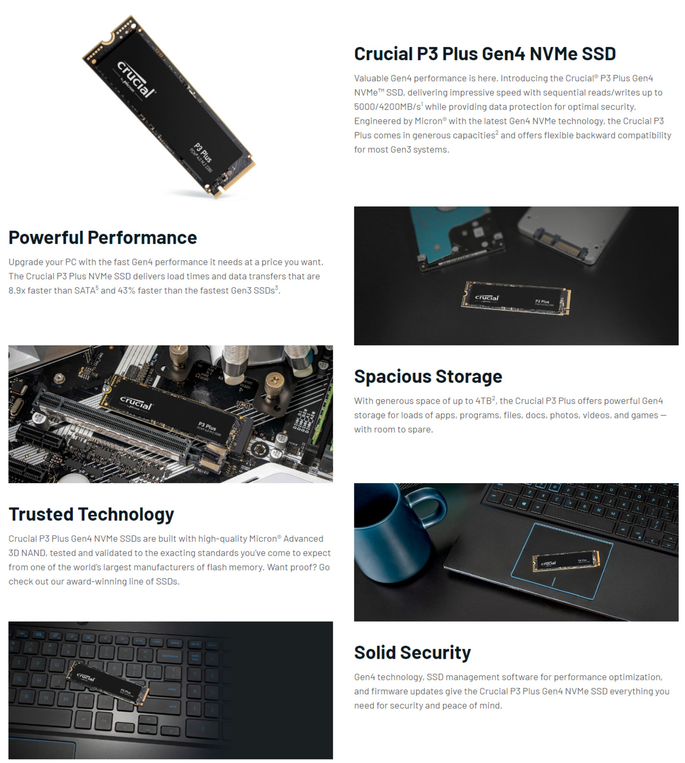Crucial P3 Plus 1TB PCIe M.2 2280 SSD